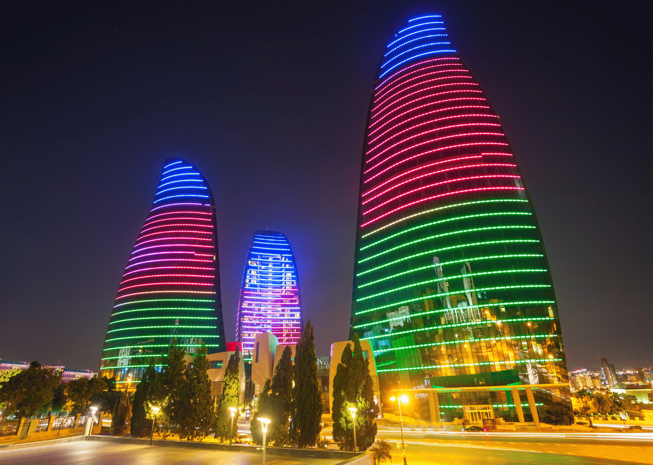 flame towers baku trip